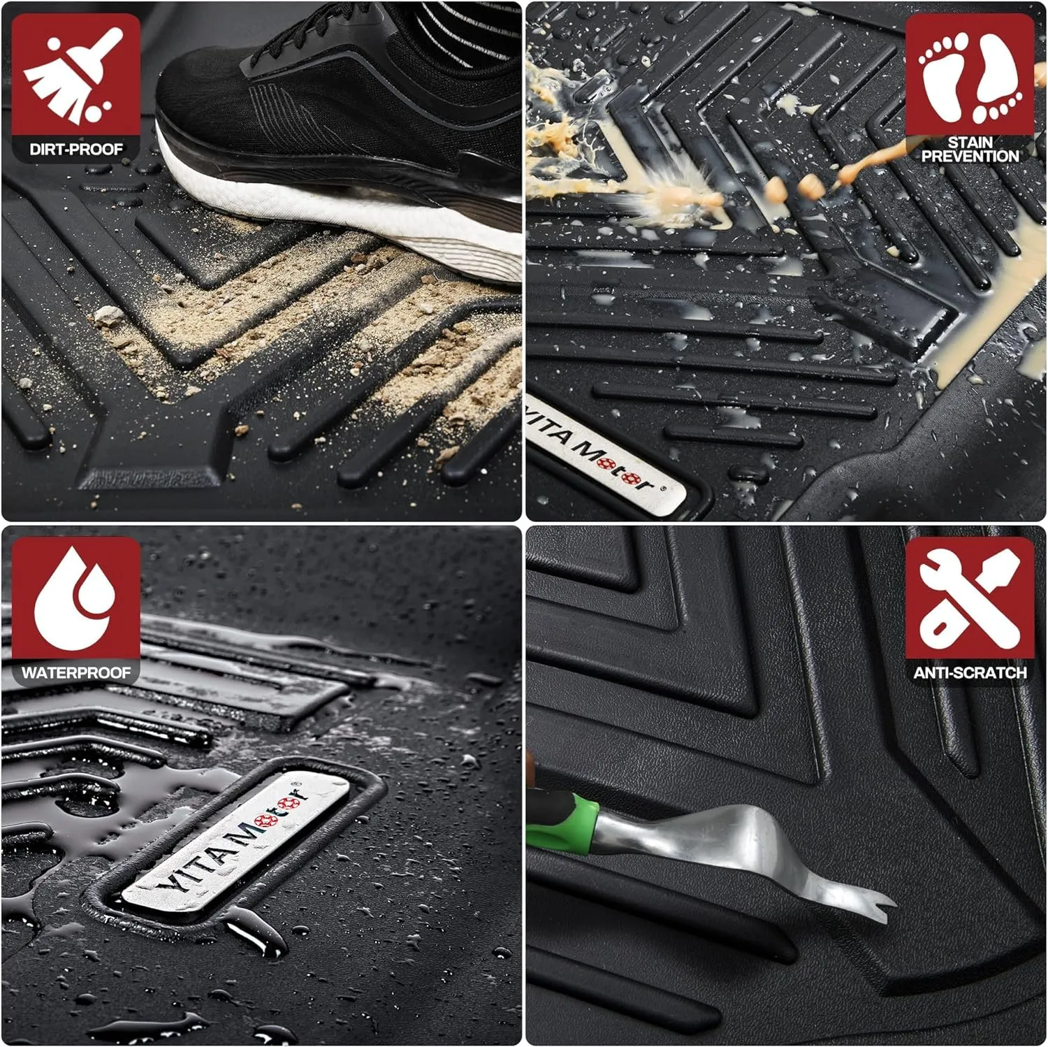 YITAMOTOR® Floor Mats for Kia Sportage 2023 2024 (Not Hybrid), TPE All Weather Protection Anti-Slip Automotive Floor Liners Custom Fit for Kia Sportage Floor Mats Waterproof Interior Accessories, Black